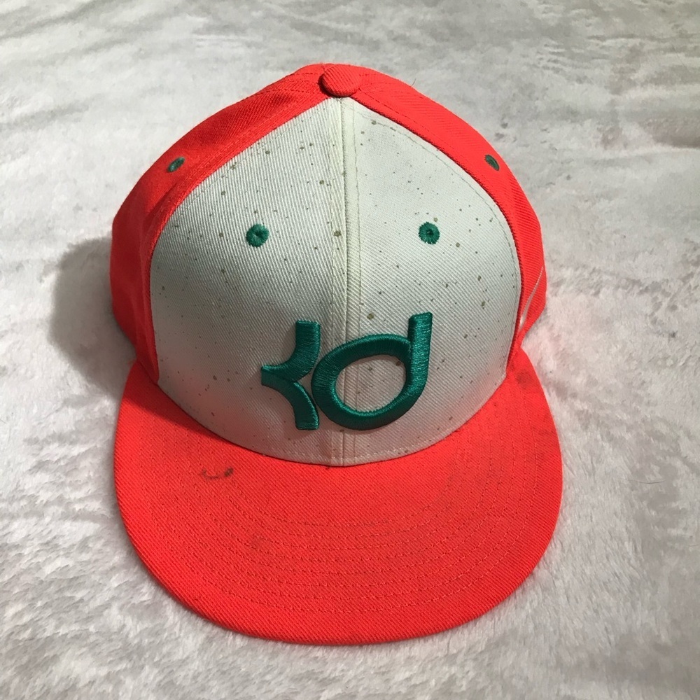 Nike True KD Kevin Durant Logo Strap Back Hat Cap Orange/Teal/White Speckle